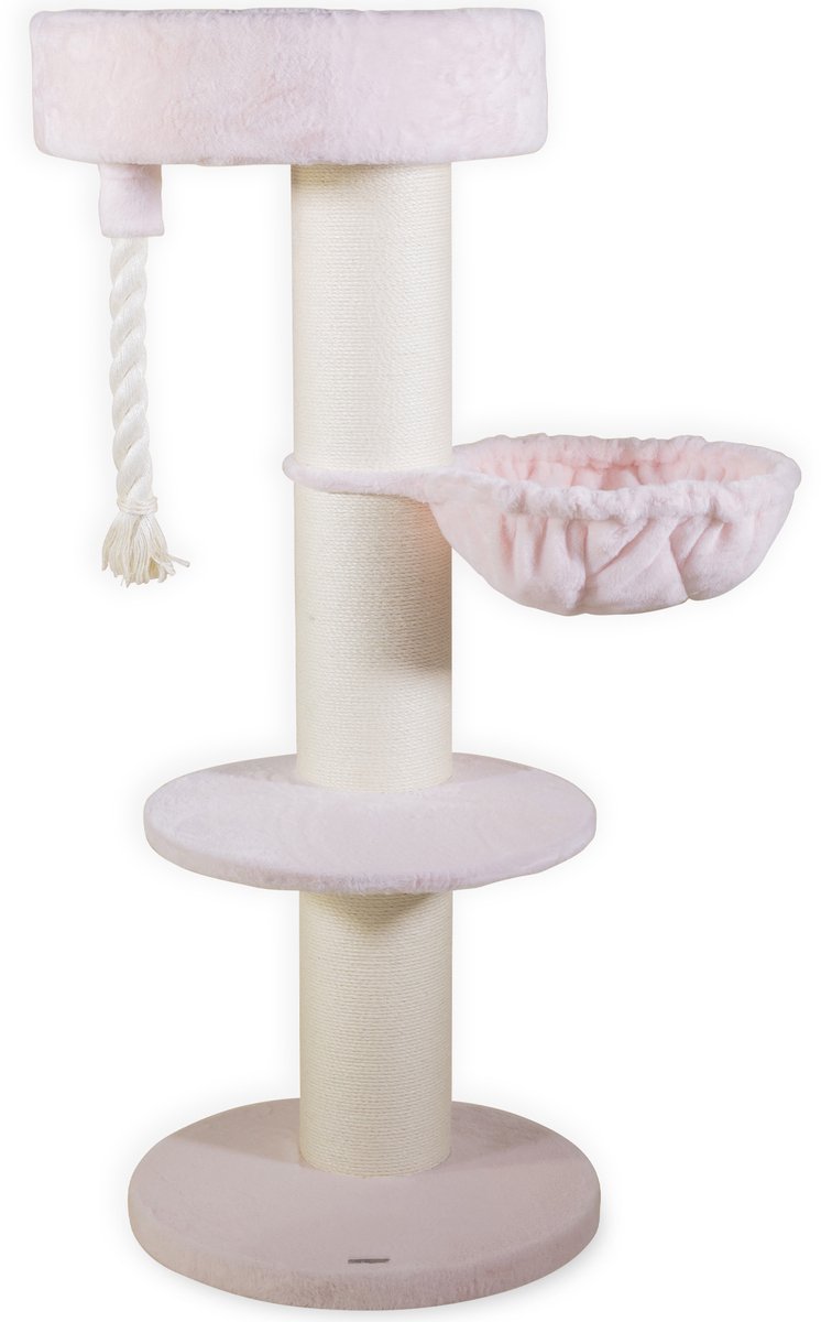 RHRQuality Krabpaal Voor Grote Katten – Maine Coon Sleeper de Luxe – 150 cm Hoog – Met Extra Dikke 20 cm Sisalpalen – Roze
