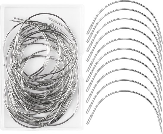 Set Aiguilles courbées pour Coudre - Accessoires de couture Aiguille courbée ou aiguille coudée - 50 pièces