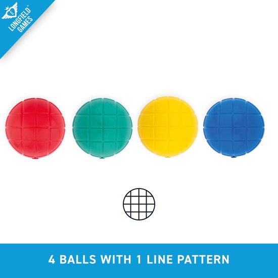 Jeu de Boules Set – 8 Kunststof Ballen – Inclusief Buts & Houder – Pétanque - Boules - Ø 69 mm – Voor Kinderen & Recreatief Gebruik – Longfield
