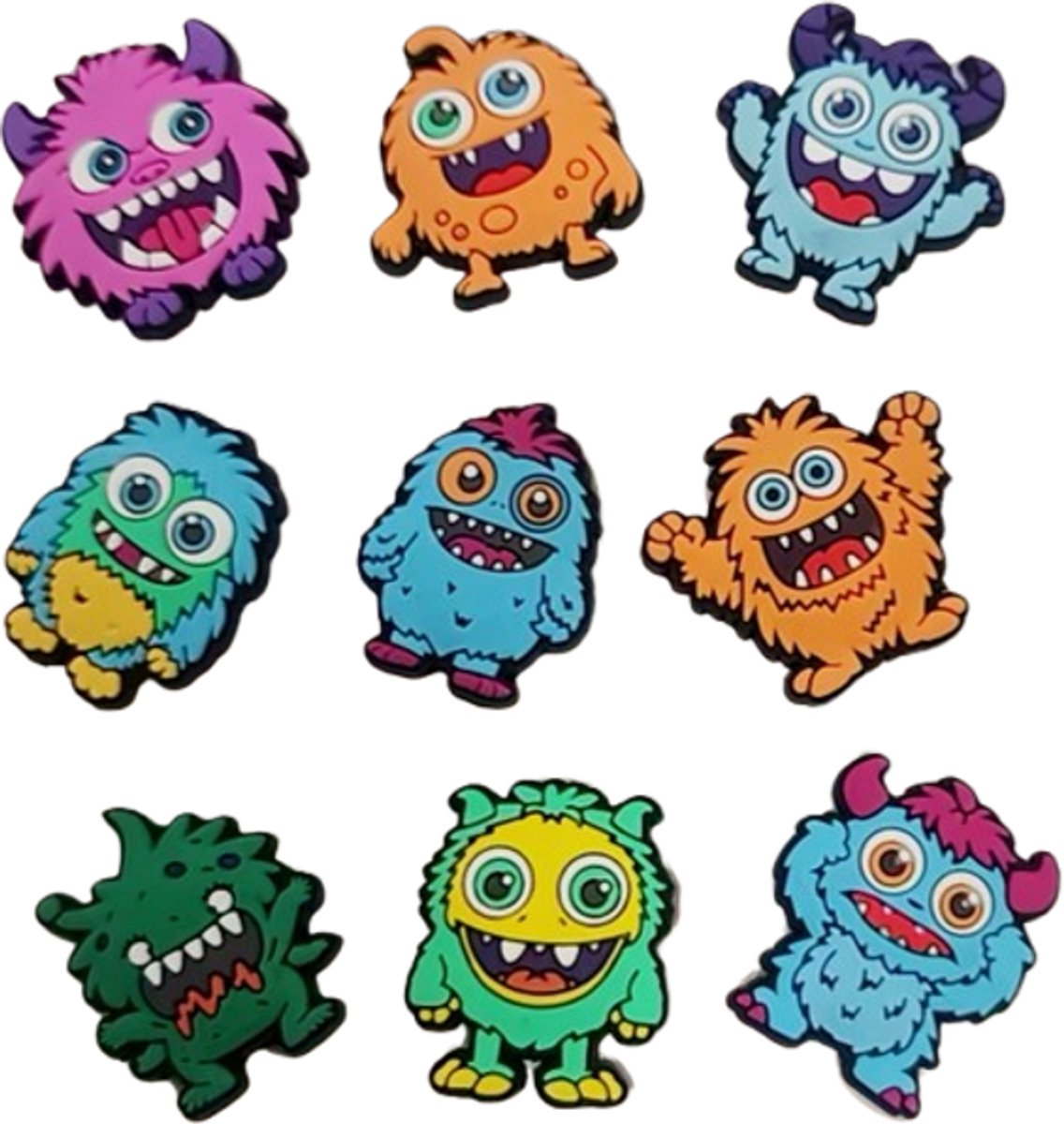 Schoen pins monsters - schoenbedels monsters - bedels voor schoen - ook geschikt voor crocs - schoen charms