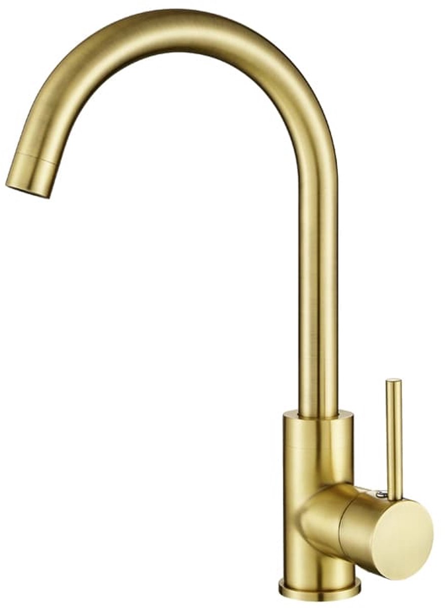 GURARI 5523-G, Keukenkraan messing kraan, 45 graden, goud design