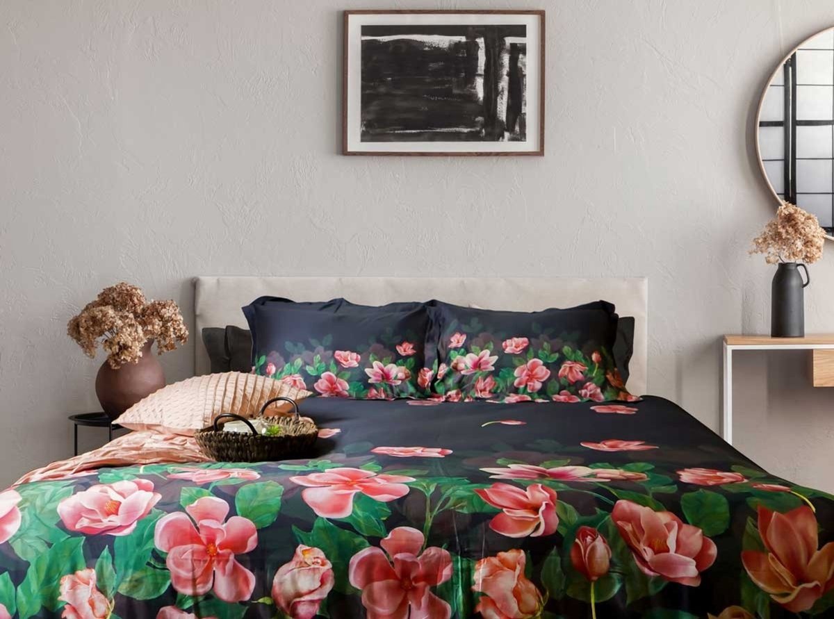 Beau Maison Dekbedovertrek Katoen Satijn Bed of Roses - Lits Jumeaux 240x200/220 cm + 2 Kussenslopen - 350TC Zeer mooie kwaliteit