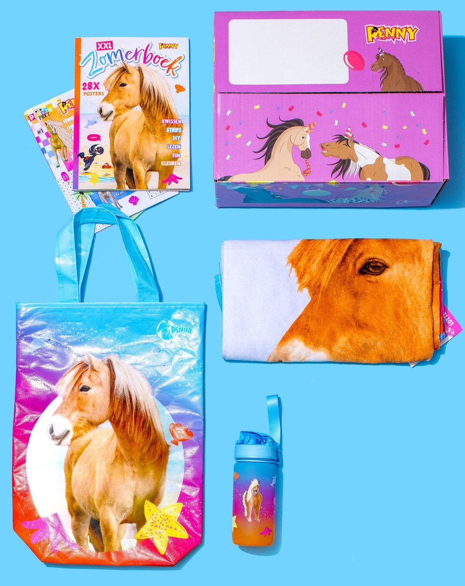 Penny Zomerpakket Lotte - Badlaken + Drinkfles - Waterfles - Paarden - Paard - Pony - Veulen - Strand - Drinkbeker - Paarden Spullen