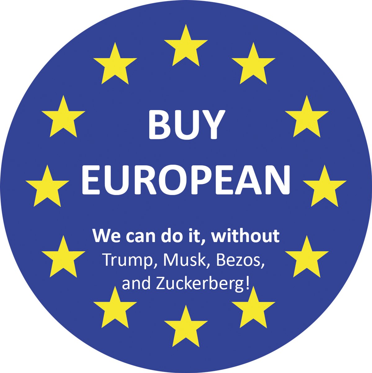 RneeeTA Buy European stickers - Ronde vinyl sticker 10 cm - 2 stuks
