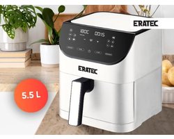 Eratec AF-60 – Heteluchtfriteuse XXL – 5,5 L – 1500 W – Zonder Olie – LED Touchscreen – 10 Programma's – Wit