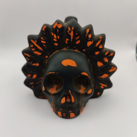 Aztec Death Whistle - Fluit - Azteekse Doodsfluit - Día de los Muertos - Halloween - Zwart/Oranje - 125 dB