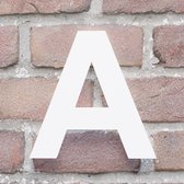 Huisnummer Arial A wit - Maat: Klein (10 cm) - zelfklevend - Huisnummerbord