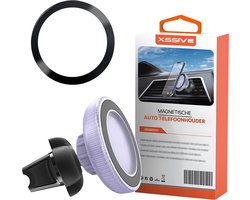Xssive Telefoonhouder Auto Ventilatie - Geschikt voor MagSafe Autohouder - GSM Houder Auto Magneet - Ventilatierooster - Telefoonhouders Auto Magnetisch - Paars