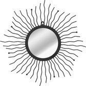 vidaXL Wandspiegel sunburst 60 cm zwart