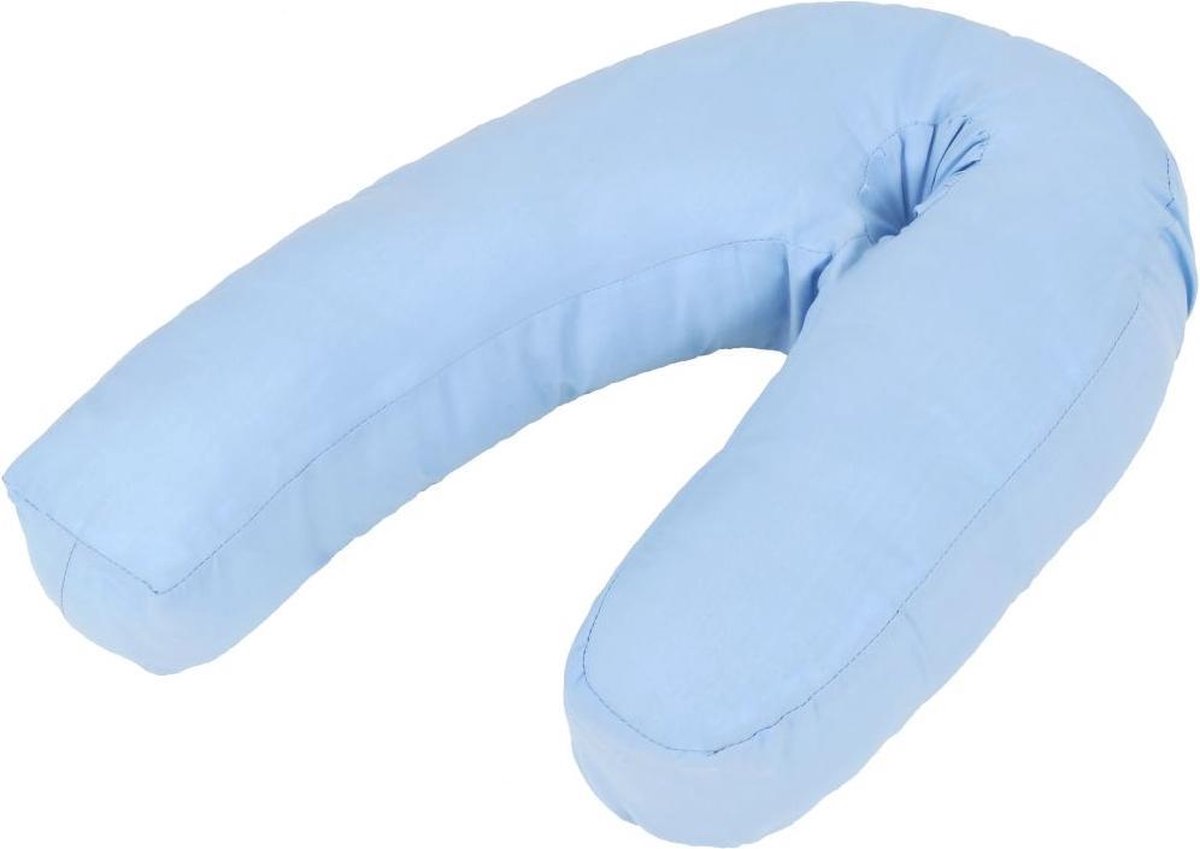 Bol.com vidaXL - Zwangerschapskussen - J-vormig - 54x(36-43) - cm - blauw aanbieding