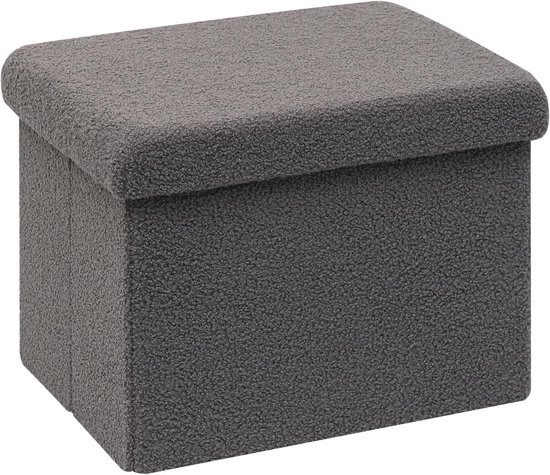 Bonlife Zitkist Met Opbergruimte Opvouwbare Kist Opberg Bekleding Palletbank Schoenenplank Zwart 32x32x32cm 659428845
