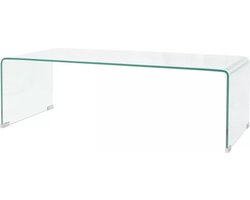 vidaXL - Salontafel - 98x45x30 - cm - gehard - glas - transparant