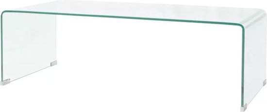 Table basse en verre trempé transparent 100x48x33 cm