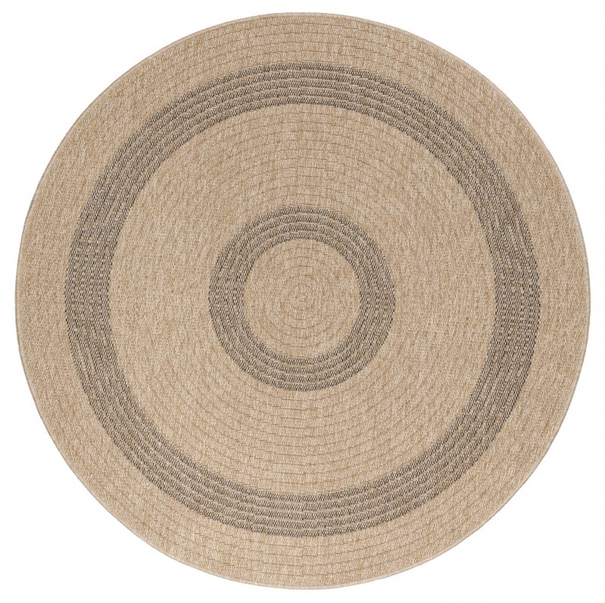 Ayyildiz Buitenkleed, vintage design, zwart, geschikt voor terras, balkon, keuken, polypropyleen achterkant, afmeting: 80 cm rond