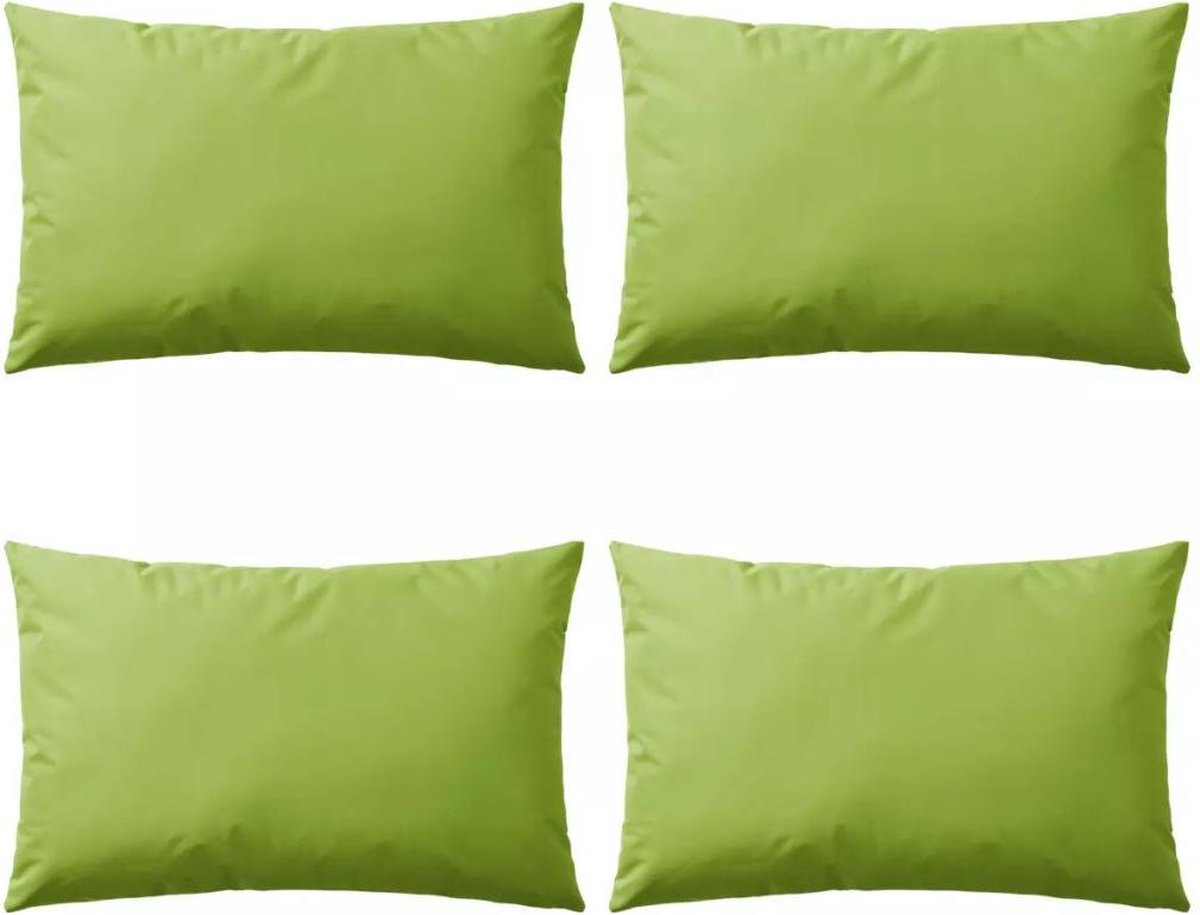 vidaXL Buitenkussens - 60x40 - cm - appeltjesgroen - 4 - st