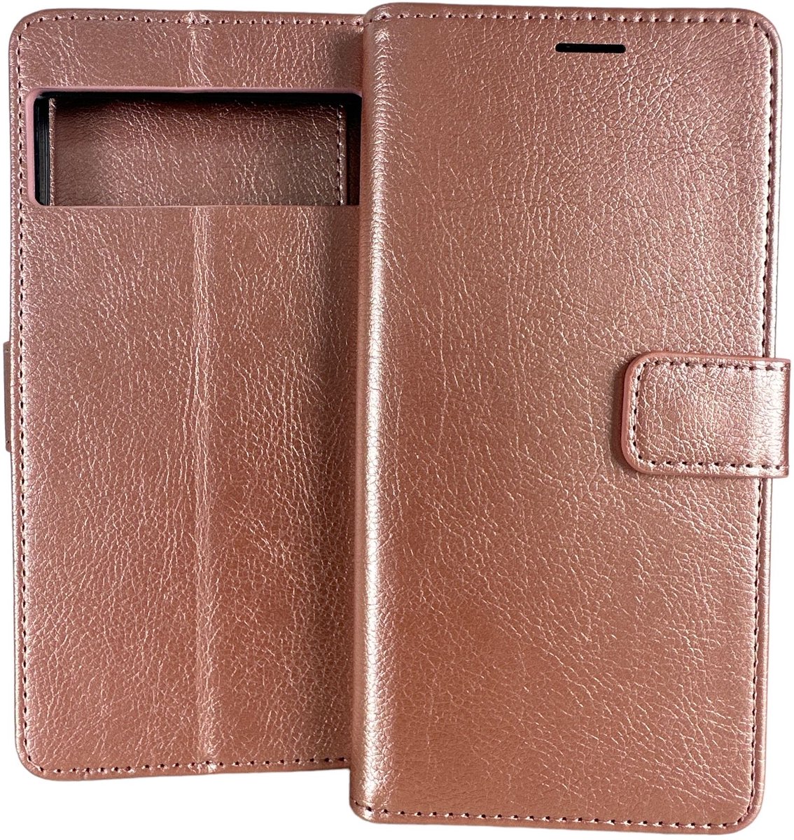 Bookcase Geschikt voor: Google Pixel 6 Pro - Rosegoud - portemonnee hoesje