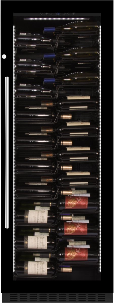 Le Chai PRO1160M - Wijnkoelkast met 1 temperatuurzone - 116 Flessen - 10 schuiflades - H 1.60 m - Koolstoffilter - Slot - 38 dB