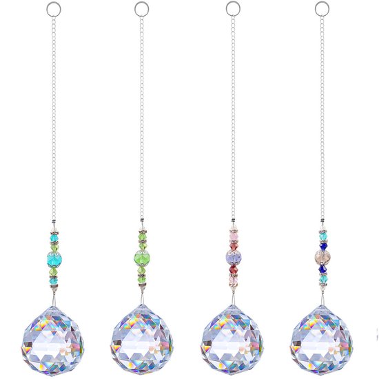 4 Kristallen Zonnevangers – Druppelvorm, 38 Mm, Voor Raam En Tuin, Regenboog Lichteffect, Ideaal Als Cadeau 3 miniatura