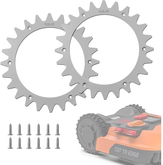 Foto: Roestvrijstalen spikes antislip spikes voor robotmaaiers geschikt voor wor x land roid s m modellen met 12 schroeven 205 mm
