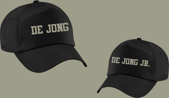 Vaderdag petten voor vader en kind Achternaam-Vaderdag cadeau matching caps vader en zoon