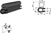 VRR - U-profiel - Klemprofiel rubber - randbescherming 2-4 mm met kraal 020 - Per 5,10 of 50 meter