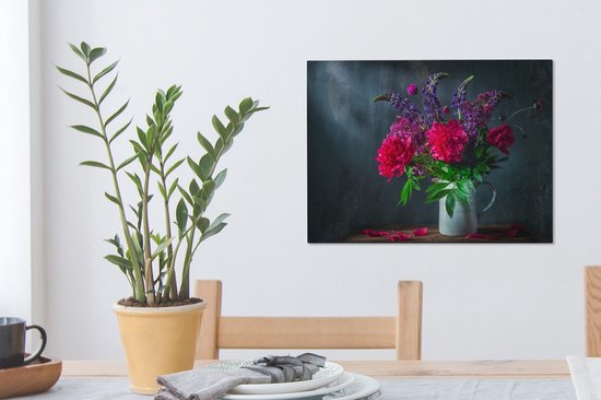 Peinture sur Toile Couleurs - Pivoine - Nature Morte - 40x30 cm - Déco Décoration murale