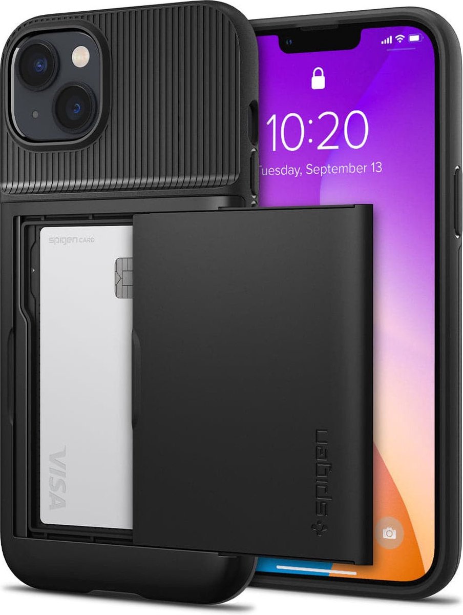 Geschikt voor Spigen Slim Armor CS Apple iPhone 14 Plus Back Cover Hoesje Zwart