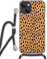 Case Company® - Coque pour iPhone 13 avec cordon - Panthère - Coque pour téléphone avec cordon Zwart - Protection Extra sur tous les côtés et sur le bord de l'écran