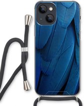Case Company® - Coque pour iPhone 13 avec cordon - Paon - Coque pour téléphone avec cordon Zwart - Protection Extra sur tous les côtés et sur le bord de l'écran