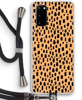 Case Company® - Coque Samsung Galaxy S20 avec cordon - Panthère - Protection de téléphone avec cordon Zwart - Protection sur tous les côtés et sur les bords de l'écran