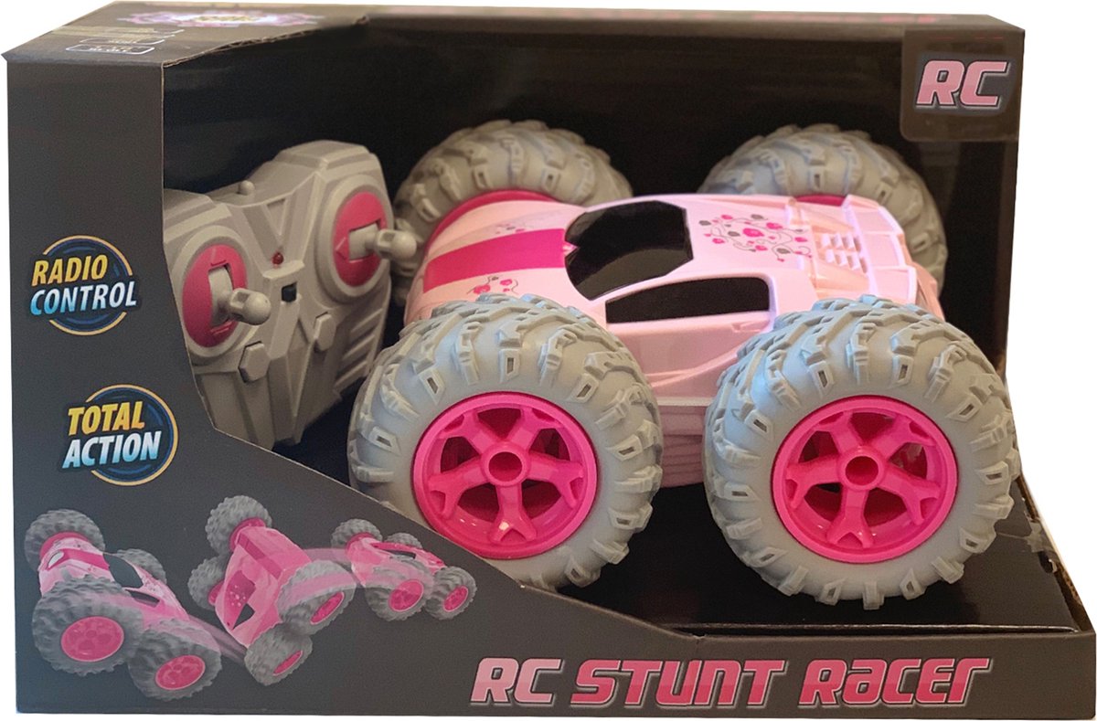 RC Stuntracer Stuntcar roze 1:18 - RC Auto - Bestuurbare Auto | bol