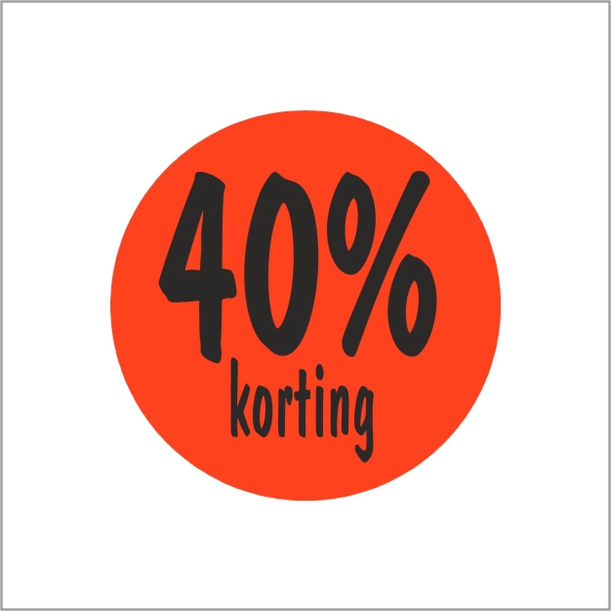 Etiketten 40% korting