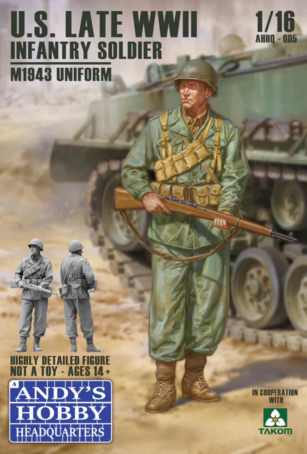 Takom Modelbouwpakket Militaire voertuigen - Andys Hobby Headquarters 005 U.S.Infantry Late WWII/Korean War M1943 Uniform Plastic - 1:16 - Modelbouw