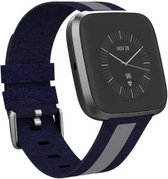 Nylon Smartwatch bandje - Geschikt voor Apple Watch geweven nylon gesp band - zwart/grijs - Strap-it Horlogeband / Polsband / Armband - Maat: 38 - 40 - 41mm