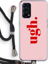 Case Company® - Coque Oppo Find X3 Lite avec cordon - Ugh - Protection de téléphone avec cordon Zwart - Protection sur tous les côtés et sur les bords de l'écran