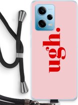 Case Company® - Hoesje met koord geschikt voor Xiaomi Redmi Note 12 Pro 5G hoesje met Koord - Ugh - Telefoonhoesje met Zwart Koord - Bescherming aan alle Kanten en Over de Schermrand