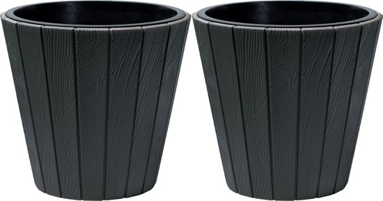 Prosperplast Urbi Case bloembak met binnenpot voor binnen en buiten, rechthoekige bloempot, uv-bestendig (395 x 185 x 195 mm, wit