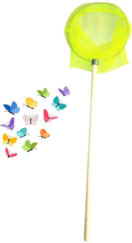 Gebro Filet à papillons/filet à insectes - jaune fluo - 58 x 20 cm