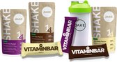 Starterbox Small Original - Vegan Maaltijdvervanger – 2x Shake, 3x Vitaminebar, 1x Ready to Drink - Plantaardig, Rijk aan voedingsstoffen, Veel Eiwitten – incl. Tote Bag & Shakebeker