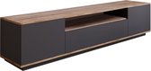 TV Meubel - Stijlvol Antraciet & Eiken Design - Ruime 180x44,6x44,5cm Afmetingen - Duurzaam Melamine Materiaal