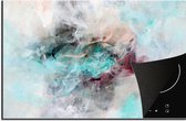 KitchenYeah® Inductie beschermer 80.2x52.2 cm - Abstract - Schilderen - Verf - Blauw - Kookplaataccessoires - Afdekplaat voor kookplaat - Inductiebeschermer - Inductiemat - Inductieplaat mat