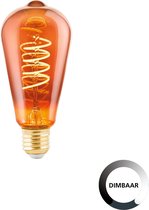 EGLO LED Lamp - E27 - Ø 6,4 cm - ST64 - Koper - 2000K - Dimbaar