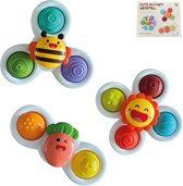Femur - Spinner - Fidget - Badspeelgoed - Baby Spinner - Speelgoed - 3 stuks - Speelgoed - Zuignap - Vrolijk - Happy - Sensorisch speelgoed