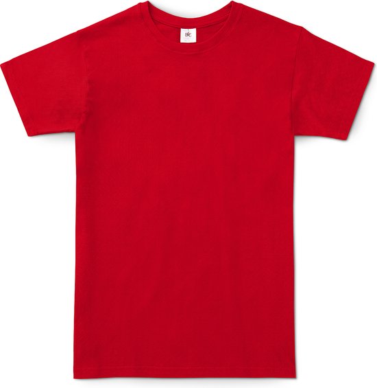 B&C Exact 150 T-shirt pour homme - Rouge - Petit - Manches courtes