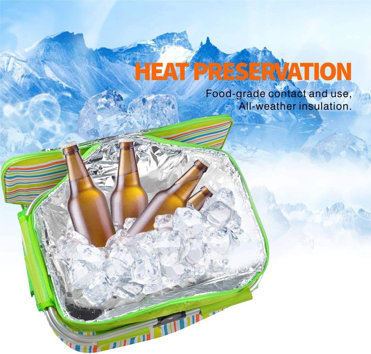 Sac Isotherme 20 Litres Pliable – Pour Pique-nique, Travail, Plage, Camping, Isolation Thermique, étanche, Léger - 7