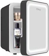 Réfrigérateur Olvy Skincare - Mini réfrigérateur - Réfrigérateur de soins de la peau - Avec miroir et Siècle des Lumières - Maquillage - Zwart - Cosmétiques - 4 litres