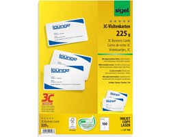 Sigel - visitekaartjes - wit - 85x55 mm - 225 gram- 100 stuks - met afgeronde hoeken - SI-LP798