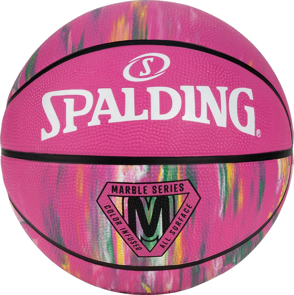 Spalding Marble Ball 84417Z, Unisex, Roze, basketbal, maat: 5
