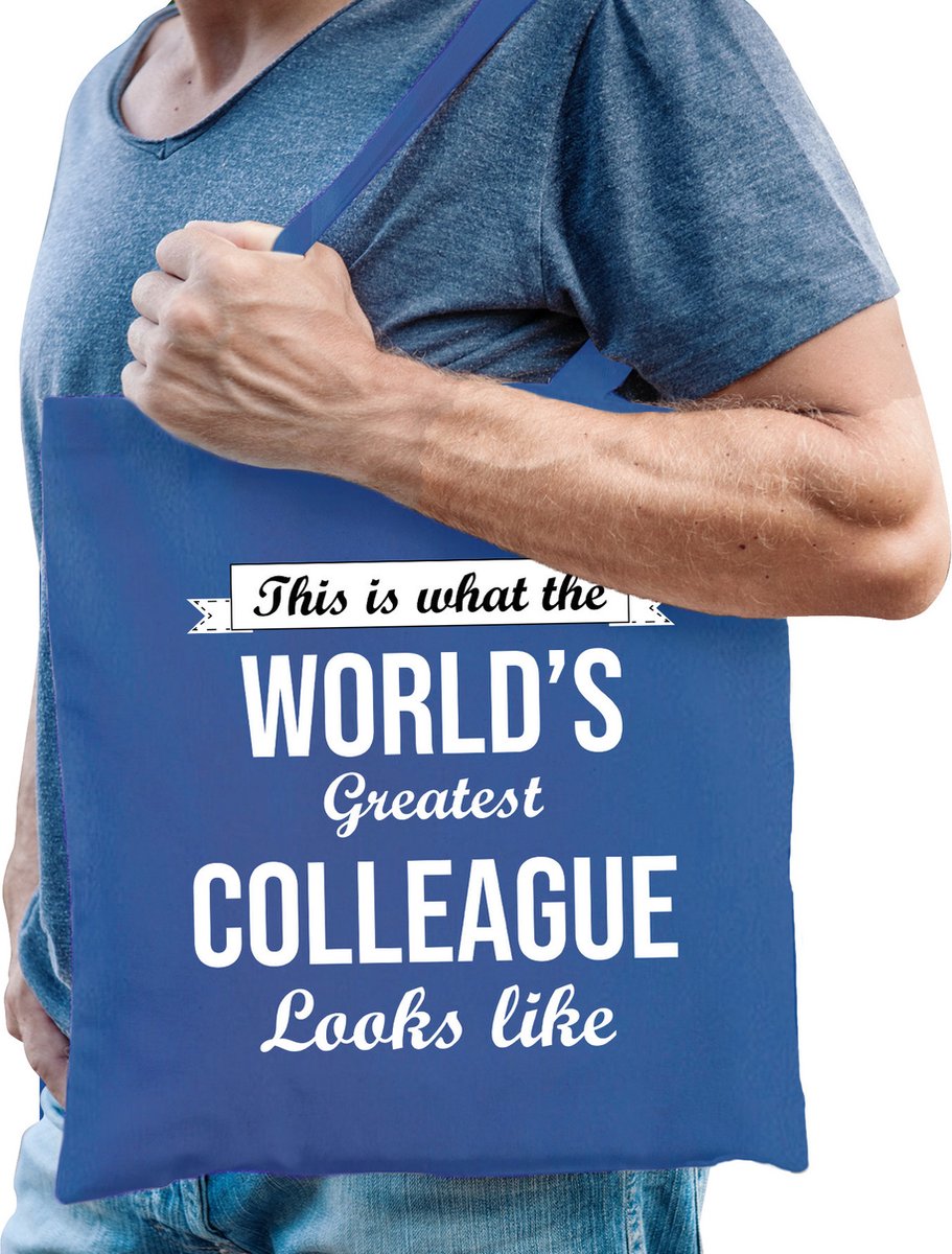 Bellatio Decorations cadeau tas voor collega - 42 x 38 cm - world's greatest colleague