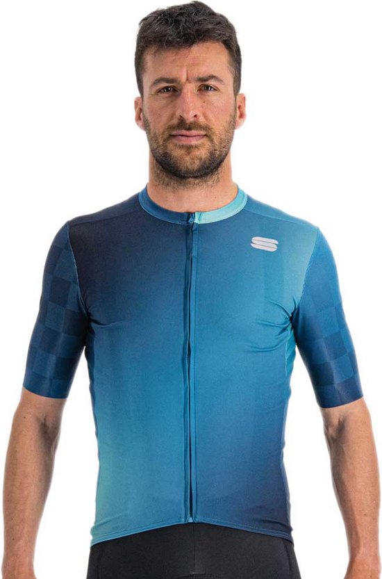 Sportful Maillot Cyclisme Manches Courtes Blauw Homme - Rocket Jersey Berry Blue Juniper Blue Galaxy-XL